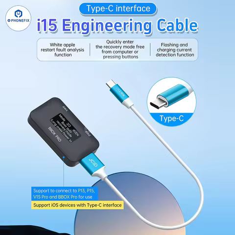 JCID i15 Type-C Engineering Cable Used With BOX PRO/P13/P15/V1SPRO For iPhone 15/15Plus/15 Pro/15 Pr