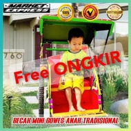 PROMO !! Becak Beca mini gowes otel mainan anak tradisional Indonesia