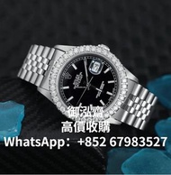 高價回收勞力士 Rolex Datejust 36 36mm Diamond Bezel Black Stick Dial Jubilee Bracelet 16014 Stainless Steel
