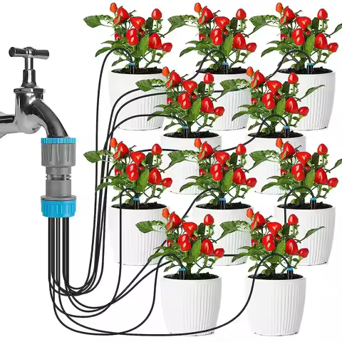 4 Points 6 Points Faucet 10 Dripper Drip Kit Garden Waterer Lazy Flower Watering Seepage Household S