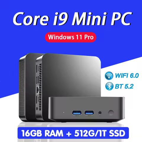 Mini PC Core i9-9900U Windows 11 Pro 16GB DDR4 1TB 2TB M.2 SSD Gamer Pc 4K HD Dual WIFI 6 BT5.2 Desk
