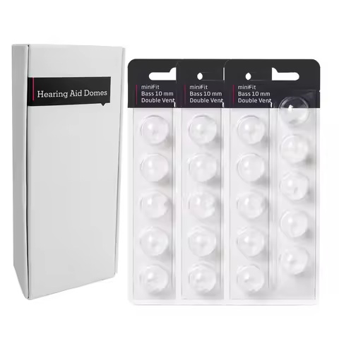 Hearing Aid Domes for Oticon MiniFit Double Vent Bass 10mm Domes, Universal Domes for Oticon Hearing
