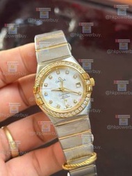 ✨ OMEGA 歐米伽 星座白貝母盤鑲鑽  手錶 腕錶