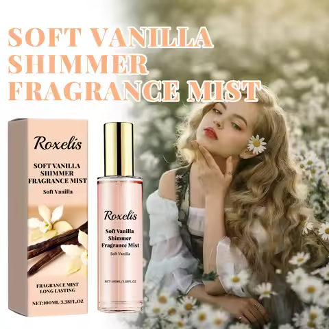 Roxelis 100ml Soft Vanilla Glitter Perfume Spray Floral Seduction Fragrance Mist Freshing Lasting Gl