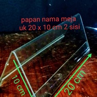 papan nama meja akrilik uk 10 x 20 cm 2 sisi