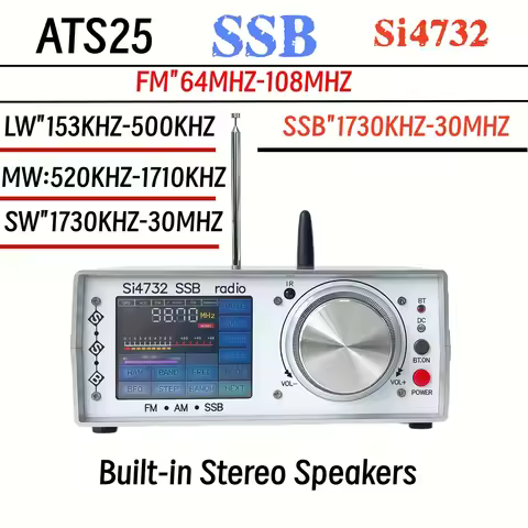 Full-band radio ATS-25 stereo output with infrared remote control, Bluetooth transmitter