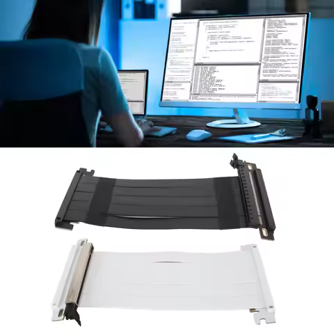 GPU Extension Cable Stable PCIE 4.0 X16 Extender Riser Cable 180 Degree High Speed Plug and Play for