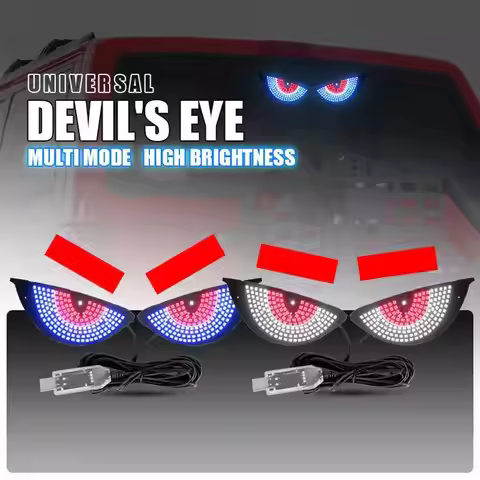 Devil‘s Eyes LED Light Vehicle Signal Lights USB 11 Modes Personalized Strobe Warning Lights For Car