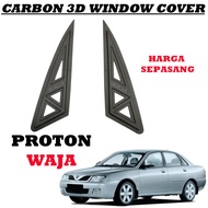 2pcs Proton Waja Window Cover 3D Carbon Glass Sunshade Door Visor Mirror Accessories Kereta