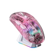 AULA SC630ไร้สายที่สามการตรวจสอบการเยาะเย้ยเมาส์ใสบลูทูธแสงเย็น Rgb เกม E-Sports Mouse Notebook เดสก