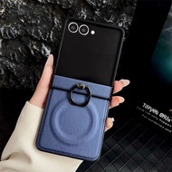 Ốp Lưng Điện Thoại Samsung Z Flip 7 FE 6 5 4 3 Flip6 Flip5 Flip4 Flip7 5G Bằng Da PU Có Vòng Xoay 36