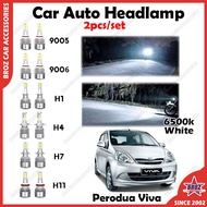 For Perodua Viva C6 Car Headlight Head Lamp LED White Light Bulb 6500k Lampu Besar Kereta Plug & Pla