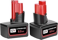12V 3/5.5/6.5/9.5Ah M12 Battery Compatible with Milwaukee M12 XC 48-11-2410 48-11-2420 Cordless Tool