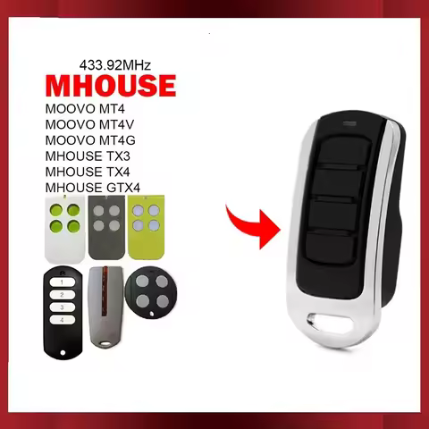 MHOUSE TX3 TX4 GTX4 MOOVO MT4 MT4V MT4G Gate Opener Remote Control Garage 433.92MHz Garage Door Cont