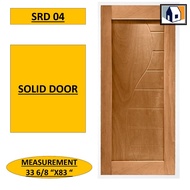 Solid Wooden Door Veneer Solid Size 33'' 6/8 X 83''  With Door Natural Wood Colour Pintu Kayu Corok Kayu