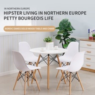 ♞,♘Nordic Round Table For dining table set space saver Coffee Table Wooden center table for living