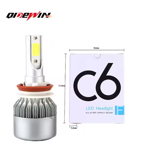 Factory Supply Auto Car Led Headlight Bulb C6 72w 8000lm COB H4 H7 H11 9005 H13 6500k Led Headlamp L
