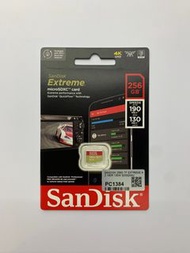 Sandisk 256GB 全新原裝香港行貨記憶卡 Extreme A2 4K UHD R:190MB W:130MB TF MicroSDXC Card SDSQXAV-256GB-GN6MN