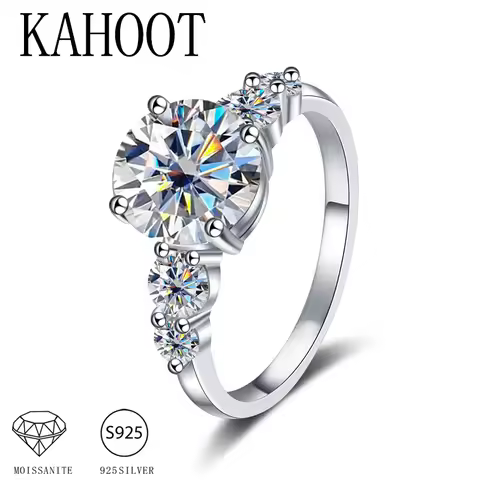 A 925 silver 3.8 carat moissanite ring, fashionable, niche, versatile, men's and women's couple ring