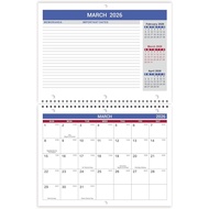 Kalendar 2026 - Kalendar Dinding 2026, Jan. 2026 - Dis. 2026, 8.5" x 11", Halaman Berbaris dengan Ke