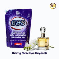 NƯỚC GIẶT XẢ 888 TÚI 3.2KG / THÙNG 4 TÚI HƯƠNG NƯỚC HOA HUYỀN BÍ