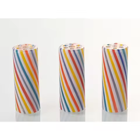 8mm 9mm 10mm 12mm H30mm Colorful Stripe Mini Glass Cigaret Pipe Filter Tips Round Mouth for Dry Herb