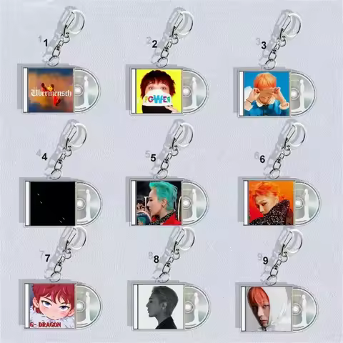 Kpop GD G-DRAGON Album POWER CD Keychains Backpack Pendants Creative Keyrings Biorthday Gifts Fans C
