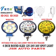 J01S13 SHILIDUO 实力多 SD-3420 SD-3421 4 INCH  ROUND 8LED 12V-24V-36V SPOT LIGHT LORRY TRUCK AKSESORI