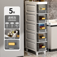 【5層】塑膠透明收納櫃（18cm 透明灰）