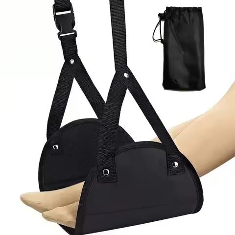 Portable Adjustable Footrest Hammock for Airplane Travel Long Flight Bus Train Office Travel Accesso