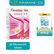 PROMO FLAVETTES EFFERVESCENT GLOW Vitamin C 1000mg + Glutathione + Vitamin E 30s x 2 (TWIN) EXP:11/2