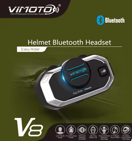 Vimoto V8 English Version Motorcycle Helmet Intercom Bluetooth-compatible Headset Noise Reduction 2 
