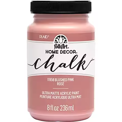 , Blushed Pink Assorted Home Décor 8 fl oz/ 236 ml Acrylic Chalk Paint For Easy To Apply DIY Arts An