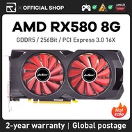 ✡ JIESHUO AMD RX 580 Graphic 2048Sp 256Bit Gpu, Rx580 8Gb Video Card, Angkop Para Sa Desktop Ga
