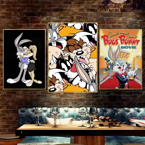 Miniso Disney Looney Tunes Canvas Poster Wall Art Home Decor Room Decor Digital Painting Living Room