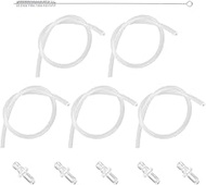 5pcs Milk Tubes Hoses, with 5 Connectors 1 Brush Silicone Milk Tube Hoses Replacement Pipe Set Compa