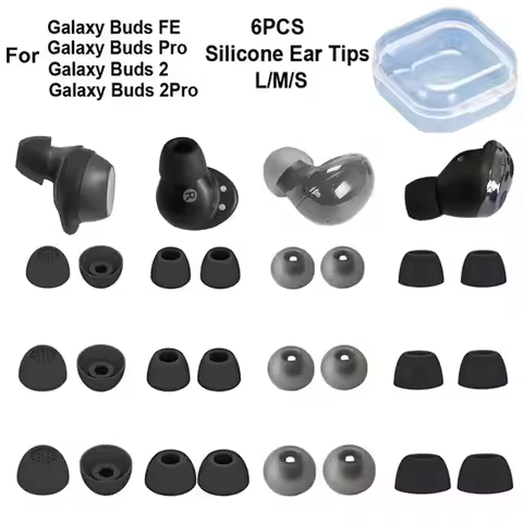 6PCS Silicone Ear Tips for Samsung Galaxy Buds 2 Pro / Galaxy Buds FE / Galaxy Bud 2 / Galaxy Buds P