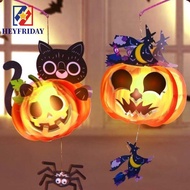 NOVAFLUX Halloween Pumpkin Lantern, With Handle Handmade Halloween Lantern DIY, Handmade Material Cr