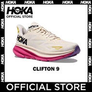 Hoka Clifton 9 Mesh breathable Running Shoes Beige purple【Hoka flagship store】