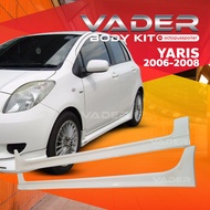 ชุดแต่งรถยนต์สเกิร์ตรอบคัน หน้า หลัง ข้าง Toyota Yaris 2006-2008 ทรง TRD (งานดิบ) ABS เข้ารูปติดตั้งง่าย สวยเฉียบ
