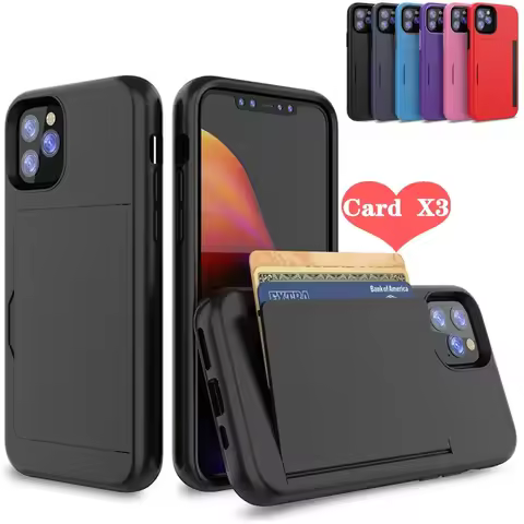 Candy Color Case For iPhone 16 Pro Max 15 14 13 12 11 7 8 Plus X XS XR Case Armor Card Slot Cover fo