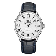 Solvil et Titus Sonvilier Men's Swiss Automatic Watch in Silver White Dial and Leather Strap W06-02943-002