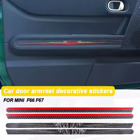 For Mini Cooper F66 F67 2024 2025 Car Door Armrest Decorative Leather Stickers Interior Protection S