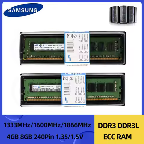 Samsung ECC Memoria RAM DDR3 DDR3L 1333MHz 1600MHz 1866MHz Workstation Memory PC3L PC3-12800E 1.35V 