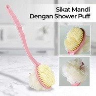 TREESMILE Bath Brush Back Rubbing with Shower Puff - LF730 - Pink AM10 Alanmasbro10
