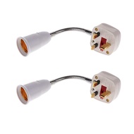 2x E27 Screw Light Bulb Socket Holder Converter w/ On/Off Switch 13A-UK Plug
