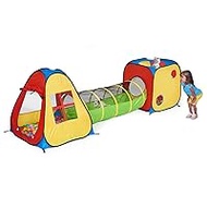 UTEX 3 in 1 Pop Up Play Tent with Tunnel, Ball Pit for Kids, Boys, Girls, Babies and Toddlers, Indoor/Outdoor Playhouse，Yellow