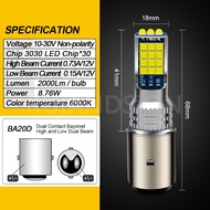 1pc Ruiandsion BA20D HS5 PH11 LED Bulb 10-30V Scooter Tricycle Head Lamp Moto Accessories White/Whit