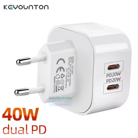 40W 20W Dual Ports USB C PD Wall Charger Fast Quick Charging UK GB Power Adapters For IPhone11 12 13