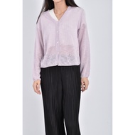 ((L) ax Textured Plain Breasted Long-Sleeved Purple Jacket Second-Hand Clothes